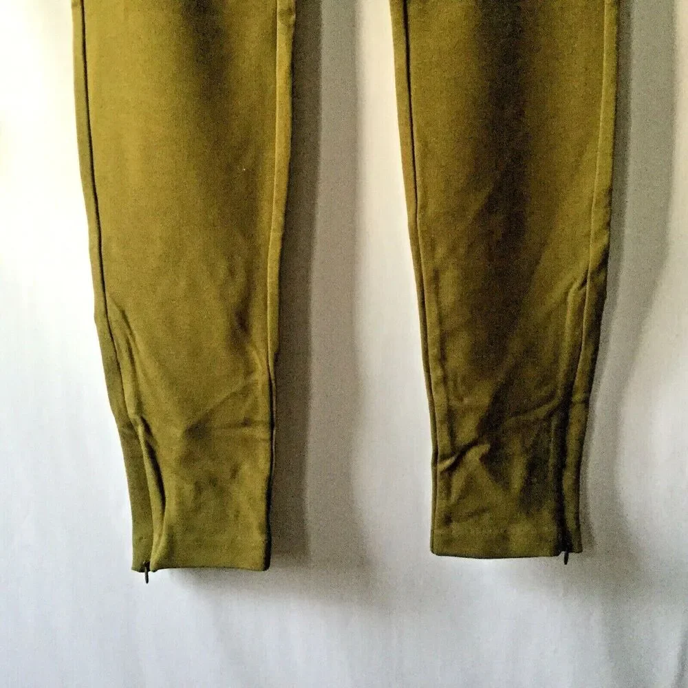 New Women J. CREW Ankle-zip leggings in stretch ponte Olive Green Size M $69.5
